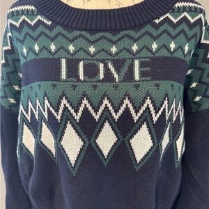 Chaser Love Sweater in Navy Peony Apres Ski Sz M